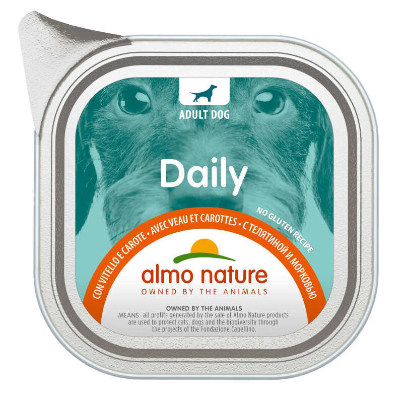 Almo Nature (Альмо Натюр) Daily Adult Dog Veal&Carrots - Консервований корм з телятиною та морквою для дорослих собак (100 г) в E-ZOO