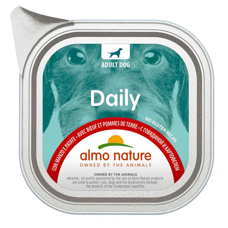 Almo Nature (Альмо Натюр) Daily Adult Dog Beef&Potatoes - Консервований корм з яловичиною та картоплею для дорослих собак (100 г) в E-ZOO