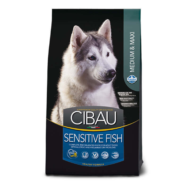 Farmina (Фармина) Cibau Sensitive Fish Medium/Maxi – Сухой корм с рыбой для взрослых собак средних и крупных пород с чувствительным пищеварением (12 кг) в E-ZOO