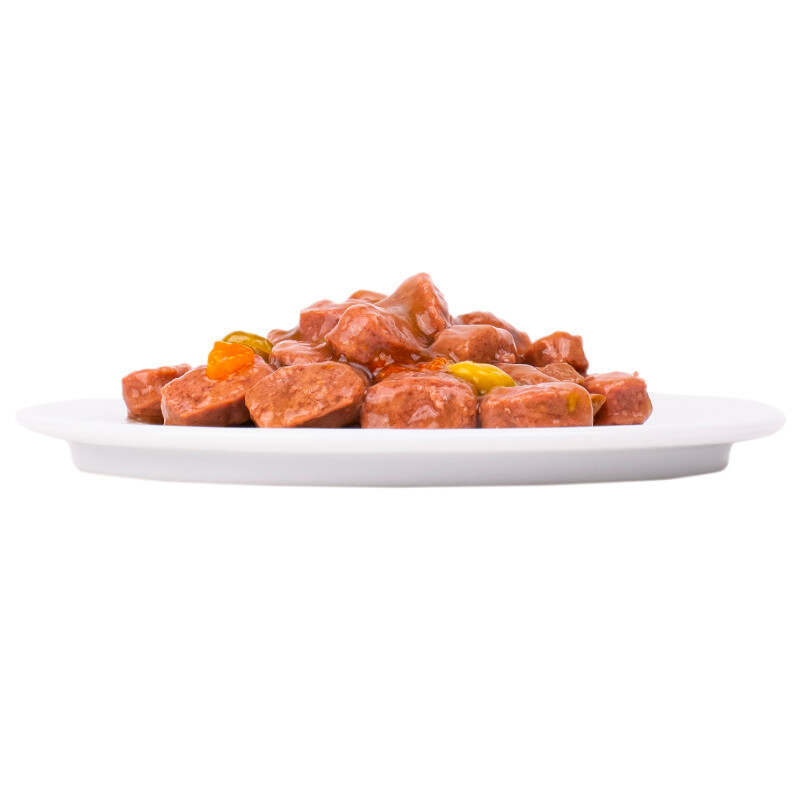 Plaisir (Плєзір) Adult Dog Chicken&Vegetables Chunks In Gravy - Повнораціонний вологий корм з куркою та овочами для дорослих собак (шматочки в соусі) (22х100 г (box)) в E-ZOO