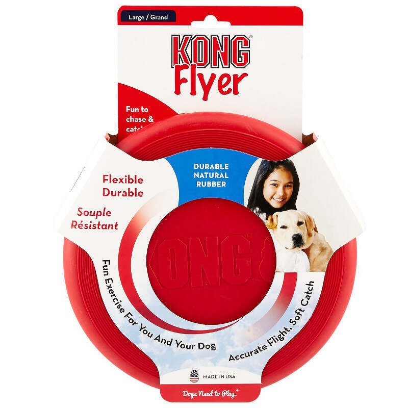 KONG (Конг) Toy Flyer Red Rubber Frisbee - Іграшка фрісбі для собак (23 см) в E-ZOO