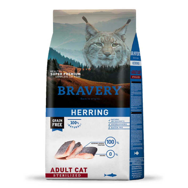 Bravery (Бравері) Herring Adult Cat Sterilized - Сухий беззерновий корм із оселедцем для дорослих стерилізованих котів та кішок (2 кг) в E-ZOO