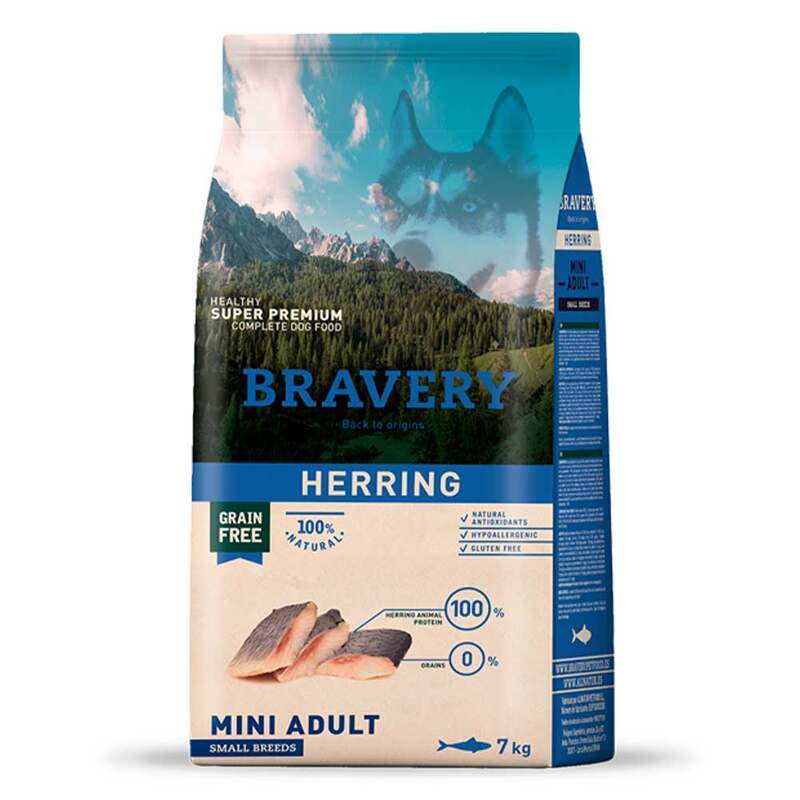 Bravery (Бравері) Herring Adult Mini - Сухий беззерновий корм з оселедцем для дорослих собак малих порід (2 кг) в E-ZOO