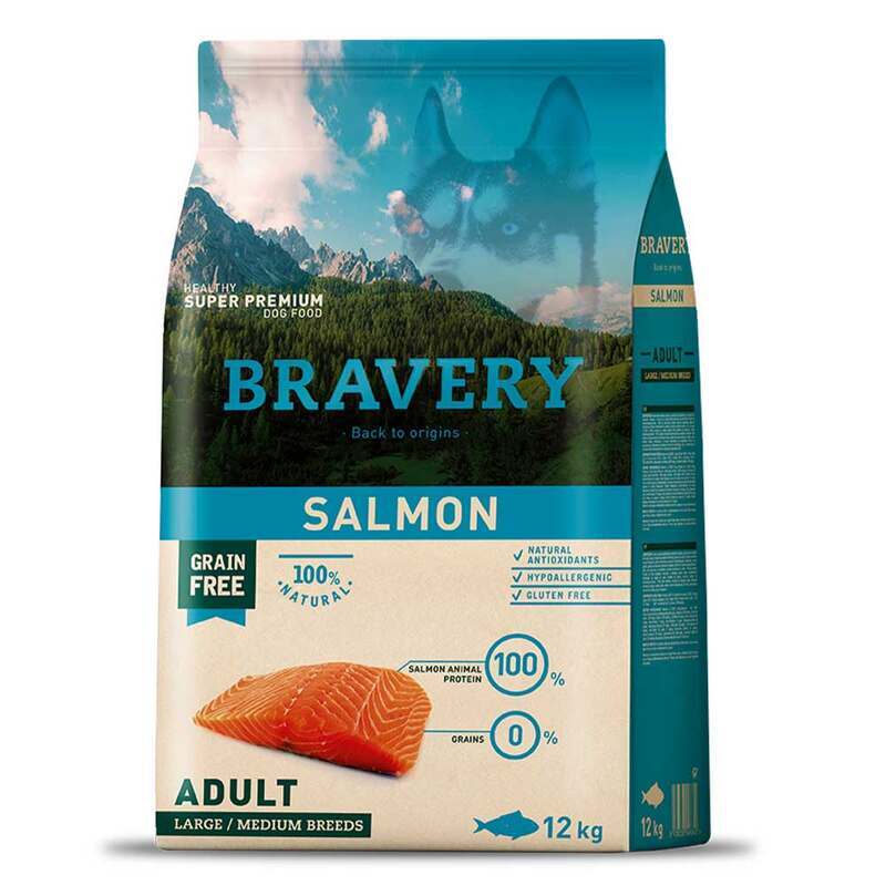 Bravery (Бравері) Salmon Adult Large/Medium - Сухий беззерновий корм з лососем для дорослих собак середніх та великих порід (4 кг) в E-ZOO