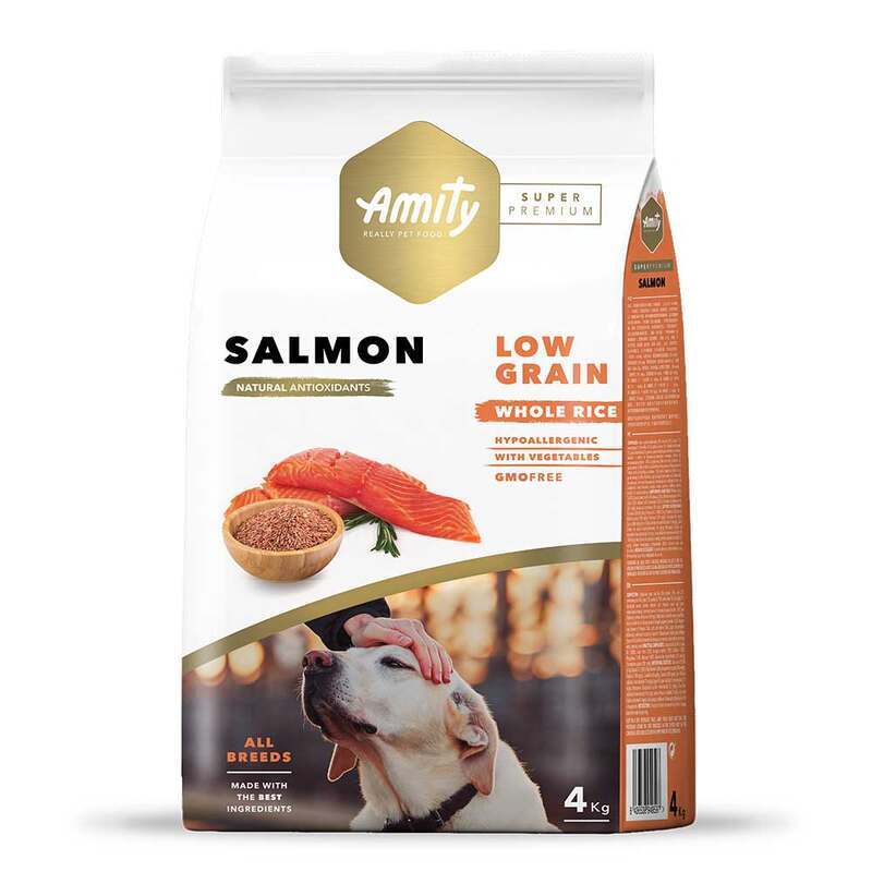 Amity (Аміті) Super Premium Low Grain Salmon Adult - Сухий корм з лососем для дорослих собак різних порід (4 кг) в E-ZOO