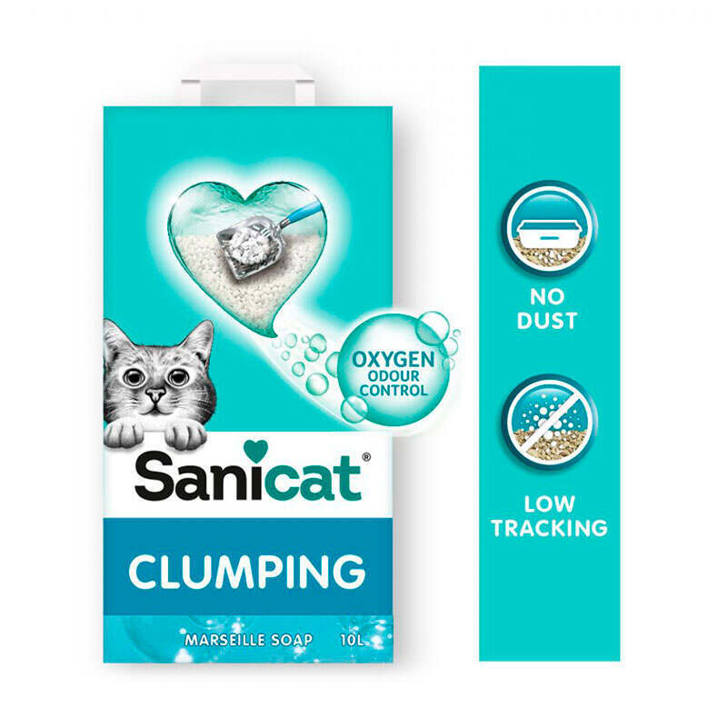 Sanicat (Саникет) Clumping Marseille Soap Cat Litter – Бентонитовый комкующийся наполнитель с ароматом марсельского мыла для кошачьего туалета (8 л / 6,9 кг) в E-ZOO