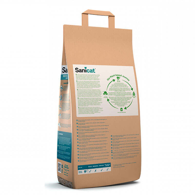 Sanicat (Саникет) Recycled Cellulose Cat Litter – Целлюлозный впитывающий наполнитель для кошачьего туалета (10 л / 3 кг) в E-ZOO
