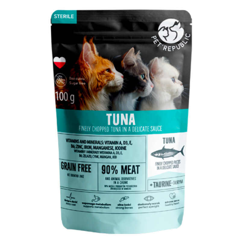 Pet Republic (Пет Репаблік) Sterilized Cat Tuna Chunks in Sauce - Вологий корм з тунцем для дорослих стерилізованих котів (шматочки в соусі) (100 г) в E-ZOO