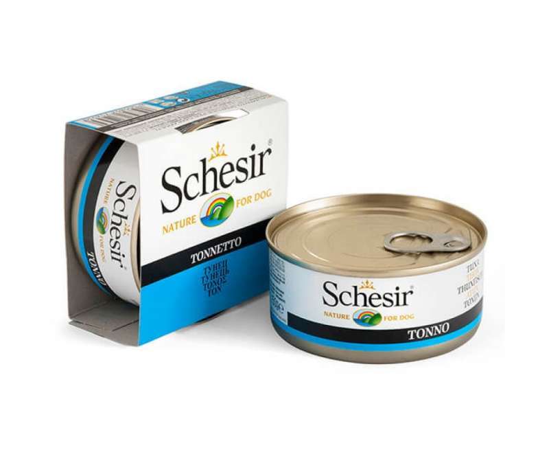Schesir (Шезир) Tuna - Консервированный корм с тунцом для взрослых собак (кусочки в желе) (150 г) в E-ZOO