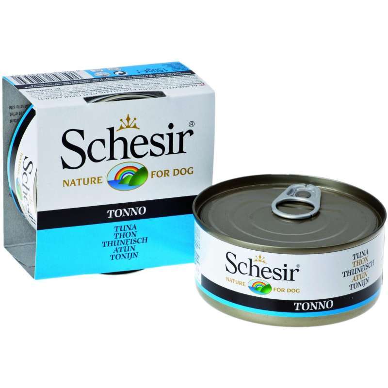 Schesir (Шезір) Tuna - Консервований корм з тунцем для дорослих собак (шматочки в желе) (150 г) в E-ZOO