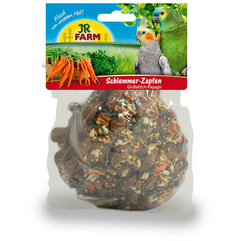 JR Farm (Джиер Фарм) Birds Tasty Cones Big Parakeets & Parrots – Шишка з насінням, зерном, овочами, травами для великих папуг (195 г) в E-ZOO