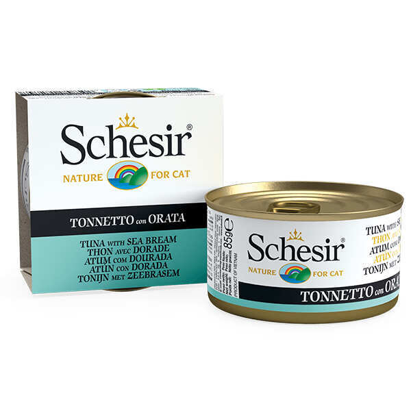 Schesir (Шезир) Tuna&Dorada - Консервированный корм с тунцом и дорадой для взрослых котов (кусочки в желе) (85 г) в E-ZOO