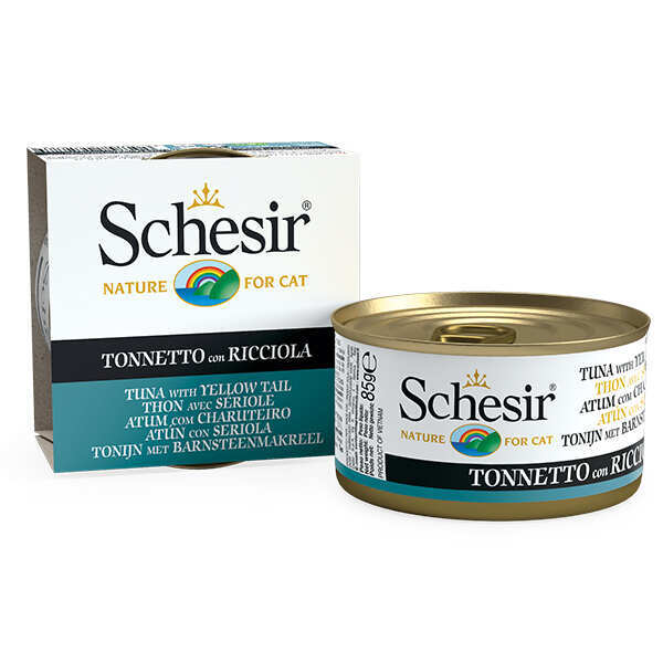 Schesir (Шезир) Tuna&Yellow Tail - Консервированный корм с тунцом и желтохвостом для взрослых котов (кусочки в желе) (85 г) в E-ZOO