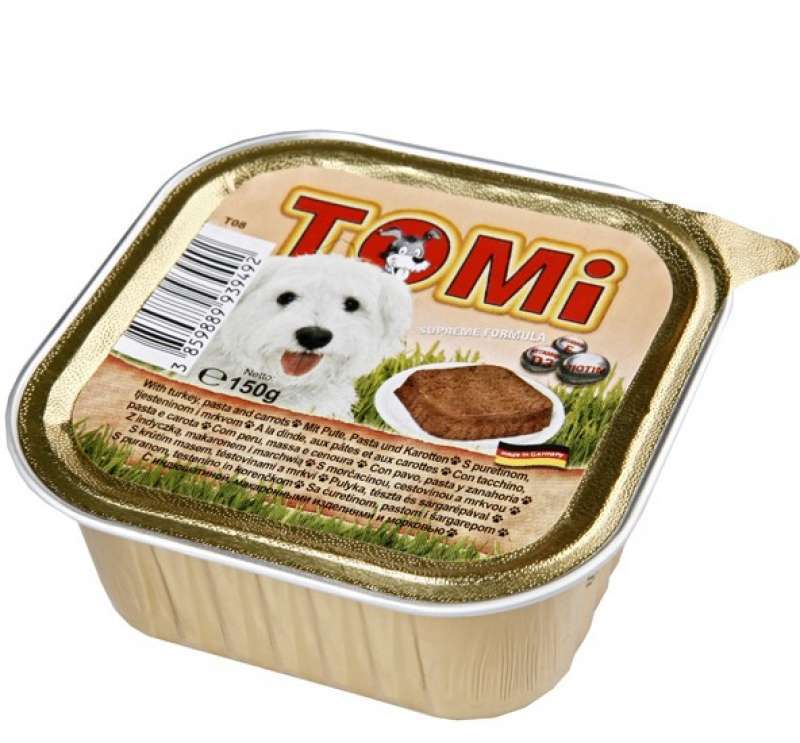 TOMi (Томи) Turkey, Pasta, Carrots - Консервированный корм с мясом индейки для собак (паштет) (150 г) в E-ZOO