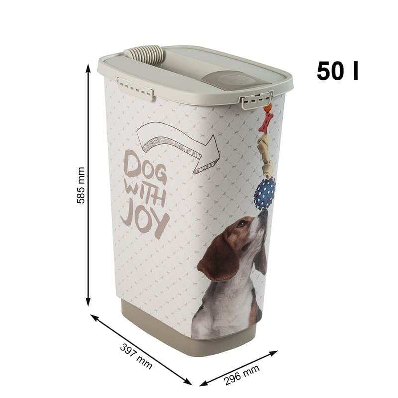 Rotho MyPet (Рото МайПет) Food Box Cody - Контейнер для зберігання сухого корму котів та собак (капучино) (50 л + Scoop) в E-ZOO