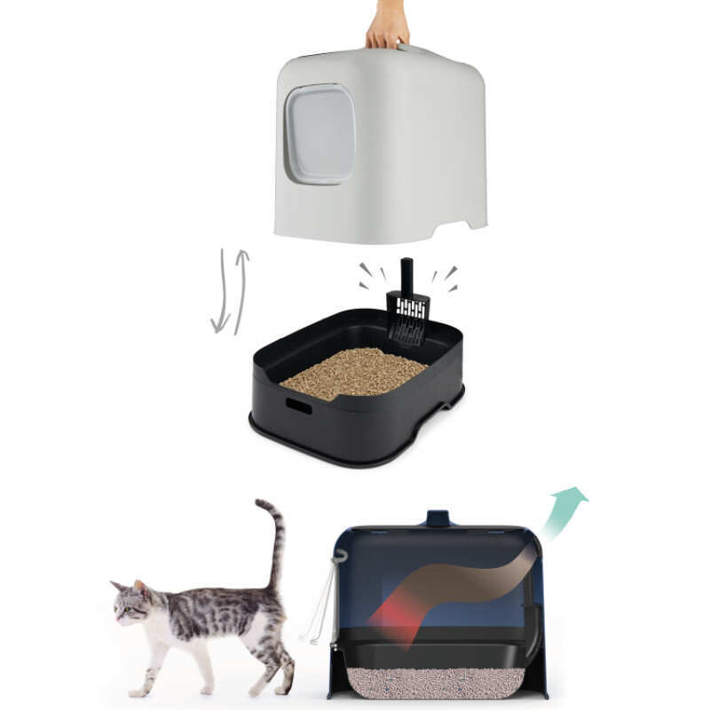 Rotho MyPet (Рото МайПет) Cat Toilet Biala ECO – Закрытый туалет для котов с фильтром и совком в комплекте (51х38.5х44 см) в E-ZOO
