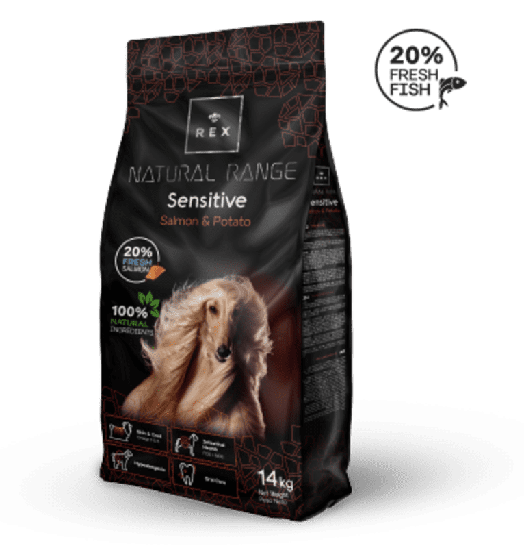 REX Natural Range (Рекс Натурал Рендж) Sensitive Salmon & Potato – Сухой корм со свежим лососем и картофелем для взрослых собак различных пород с чувствительным пищеварением (3 кг) в E-ZOO