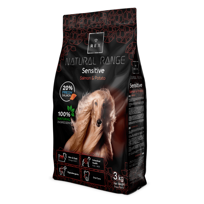 REX Natural Range (Рекс Натурал Рендж) Sensitive Salmon & Potato – Сухой корм со свежим лососем и картофелем для взрослых собак различных пород с чувствительным пищеварением (3 кг) в E-ZOO