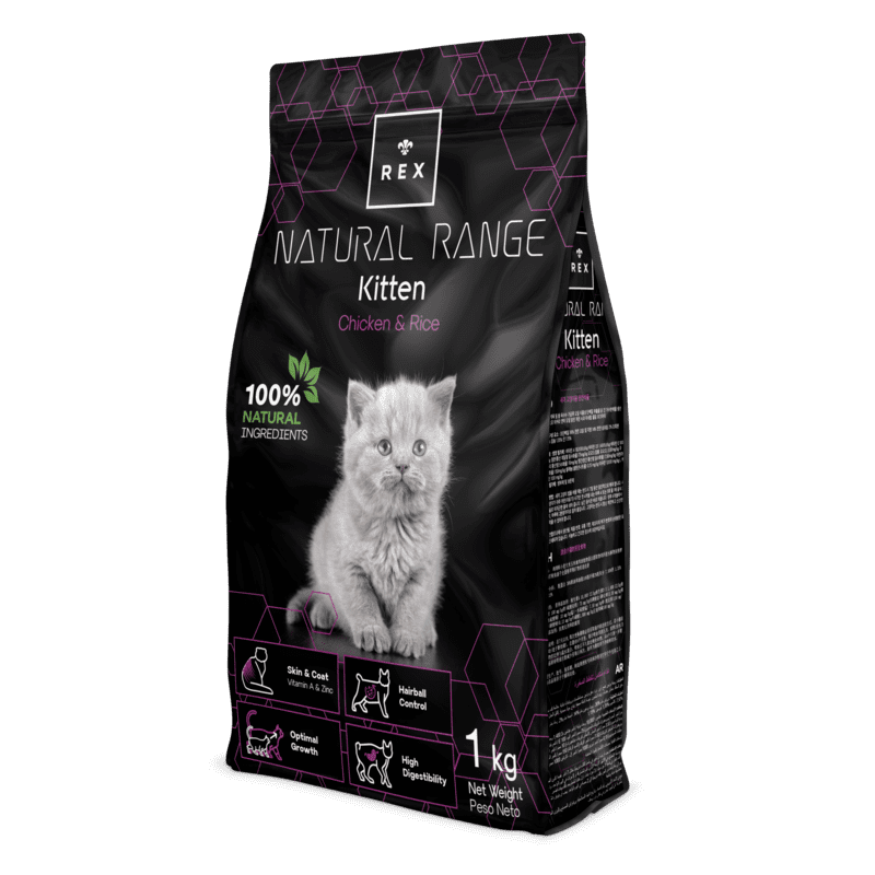 REX Natural Range (Рекс Натурал Рендж) Kitten Chicken & Rice – Сухой корм со свежей курицей и рисом для котят (1 кг) в E-ZOO