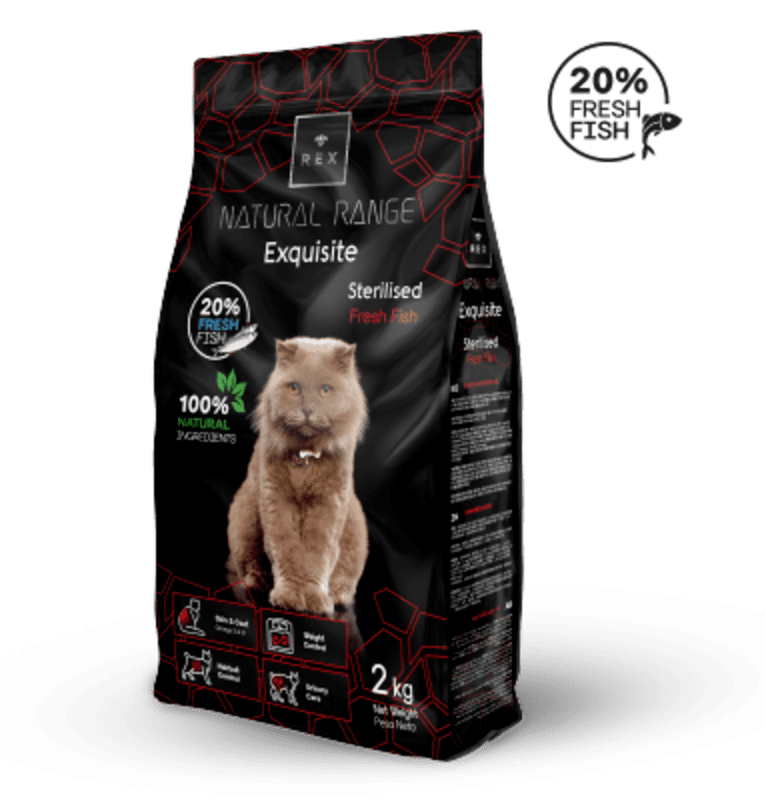 REX Natural Range (Рекс Натурал Рендж) Cats Exquisite Sterilised Fish & Rice – Сухой корм со свежей рыбой и рисом для взрослых стерилизованных котов (2 кг) в E-ZOO