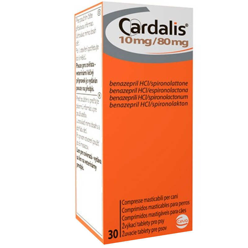 Кардаліс (Cardalis) by Ceva Sante Animale - Препарат для лікування застійної серцевої недостатності у собак (10 мг/80 мг / 30 табл.) в E-ZOO