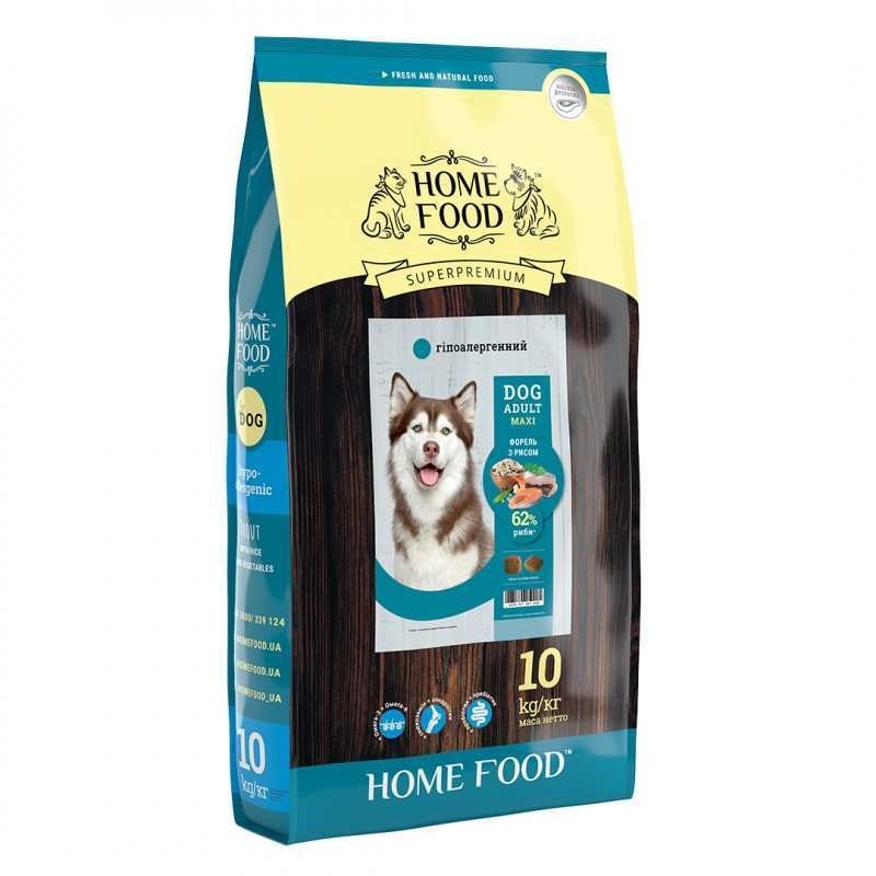 Home Food (Хоум Фуд) Adult Maxi - Гіпоалергенний сухий корм «Форель з рисом» для дорослих собак великих порід (10 кг) в E-ZOO