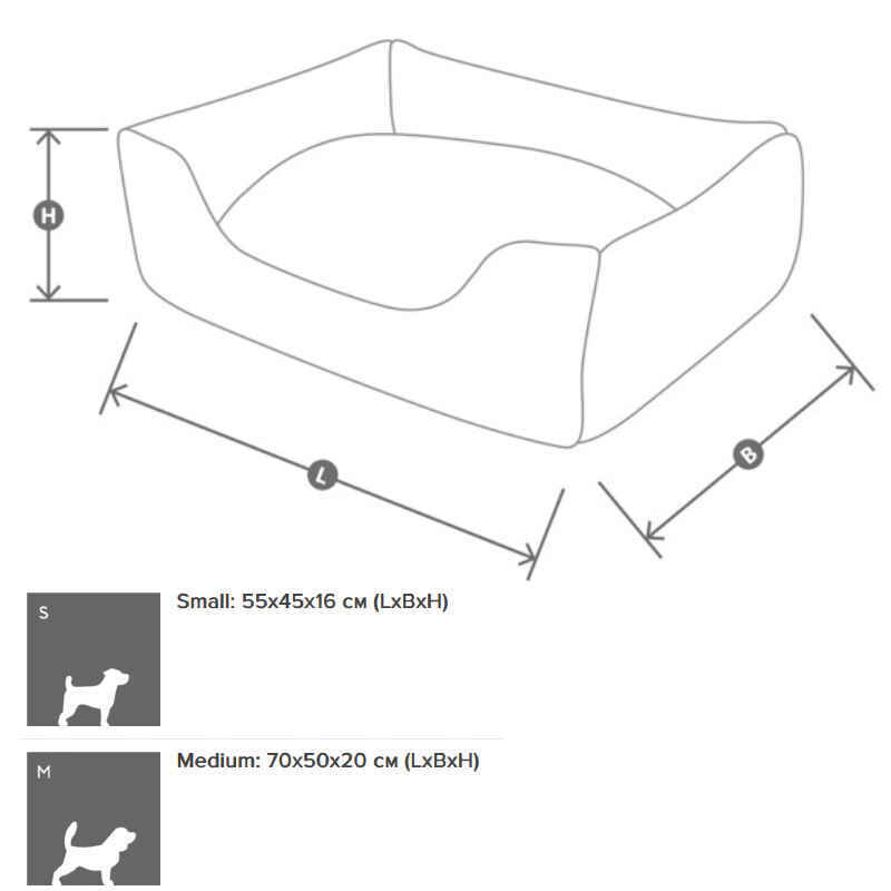 Noble Pet (Нобл Пет) Dominic - Лежак с гипоаллергенным наполнителем для собак мелких, средних пород и котов (55х45х18 см) в E-ZOO