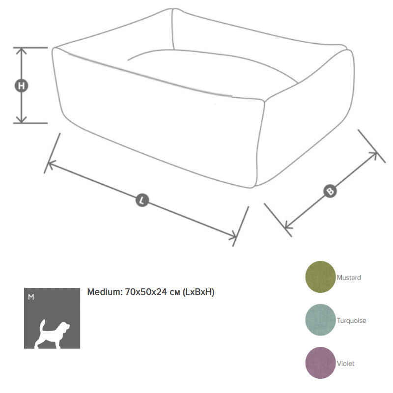 Noble Pet (Нобл Пет) Albert - Лежак для собак средних пород (70х50х22 см) в E-ZOO