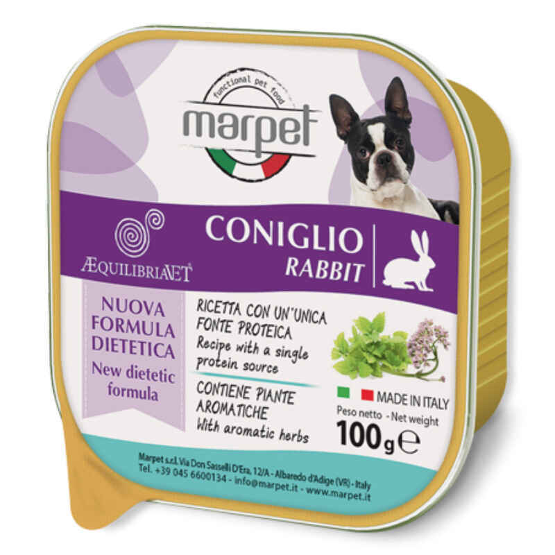 Marpet (Марпет) AequilibriaVET All Breeds Rabbit - Консервований корм з м'сом кролів для дорослих собак різних порід (мус) (100 г) в E-ZOO