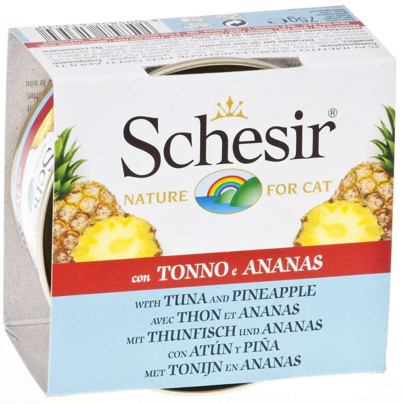 Schesir (Шезір) Tuna & Pineapple - Консервований корм з тунцем і ананасом для дорослих котів (шматочки в желе) (75 г) в E-ZOO