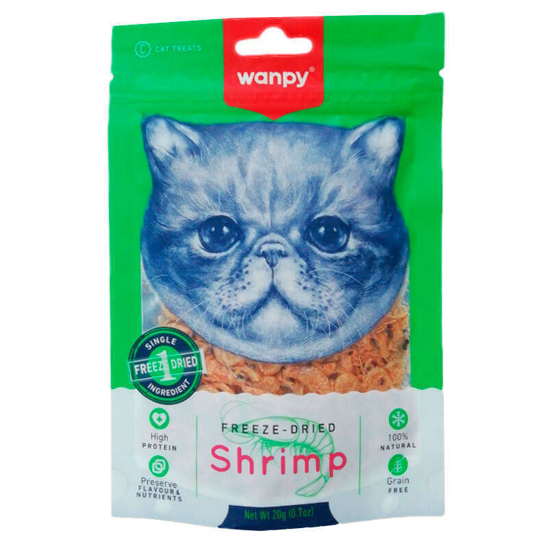 Wanpy (Ванпи) Freeze Dried Shrimp Cat - Лакомство сушенные креветки для котов (20 г) в E-ZOO