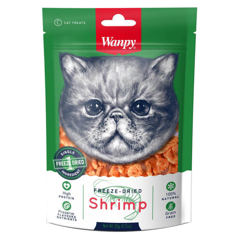 Wanpy (Ванпи) Freeze Dried Shrimp Cat - Лакомство сушенные креветки для котов (20 г) в E-ZOO