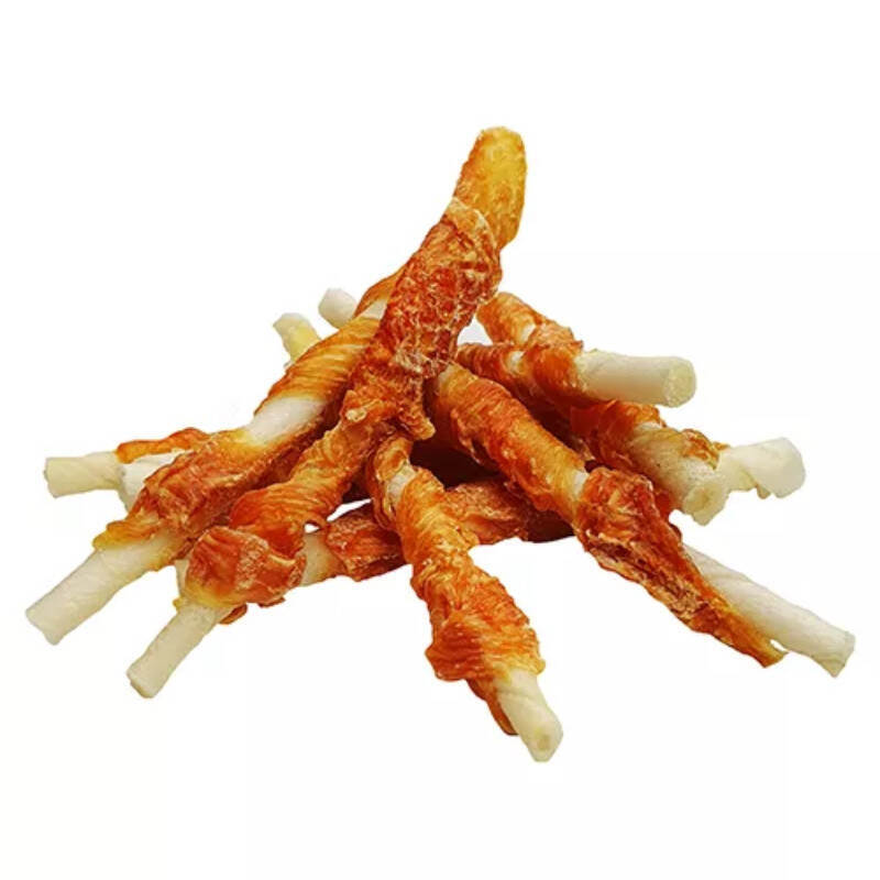 Wanpy (Ванпи) Chicken Jerky & Rawhide Twists - Жевательные палочки с вяленой курицей для собак (100 г) в E-ZOO