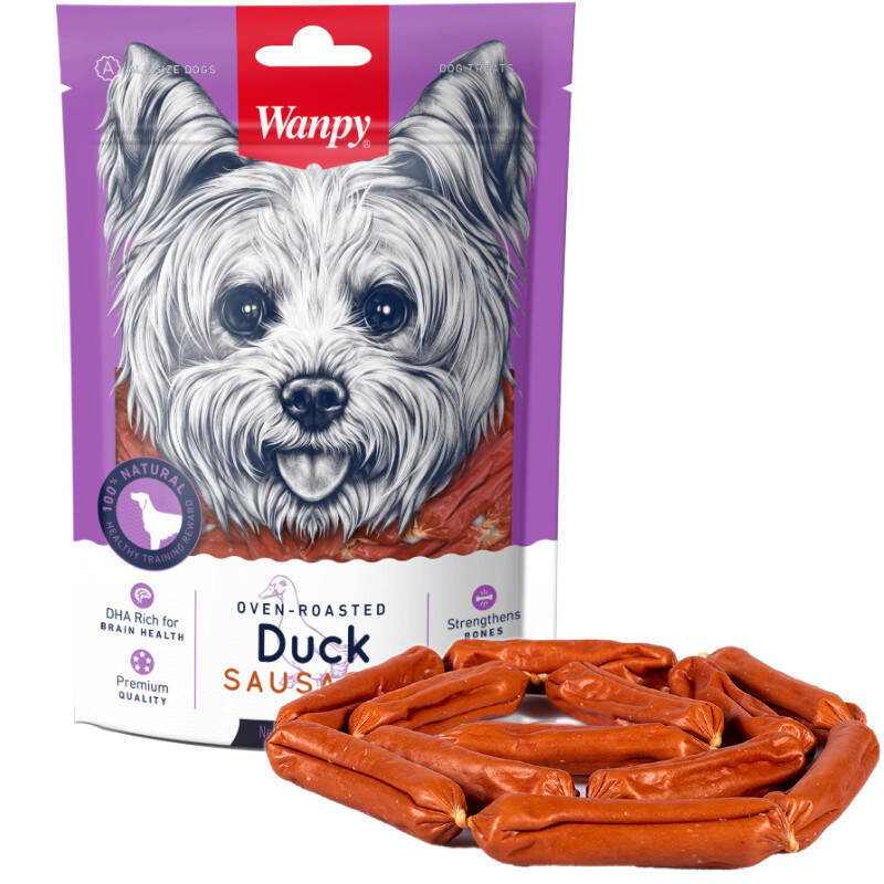 Wanpy (Ванпі) Duck Sausages - Ласощі у формі сосисок з м'ясом качки для собак (100 г) в E-ZOO
