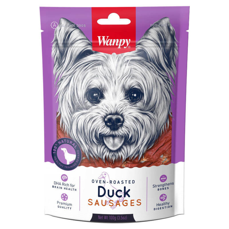 Wanpy (Ванпі) Duck Sausages - Ласощі у формі сосисок з м'ясом качки для собак (100 г) в E-ZOO