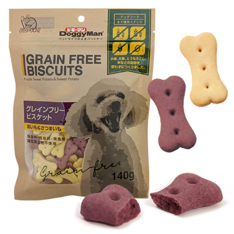 DoggyMan (ДоггіМен) Biscuits Purple Sweet Potato & Sweet Potato - Беззернове печиво для собак, двокольорове (140 г) в E-ZOO