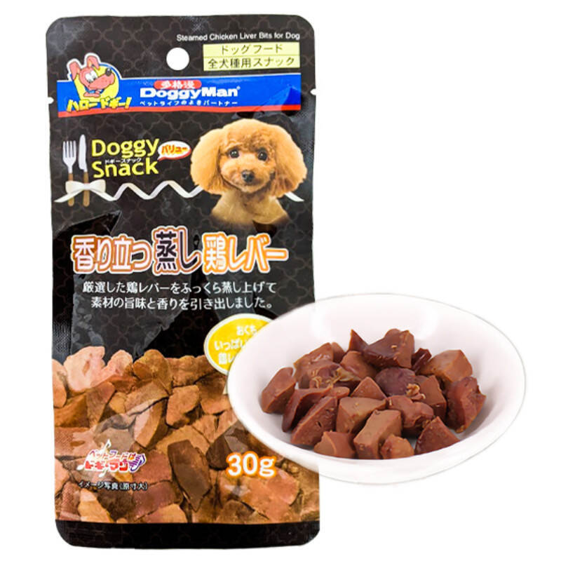 DoggyMan (ДоггіМен) Steamed Chicken Liver Bits - Ласощі-кусочки курячої печінки на пару для собак (30 г) в E-ZOO