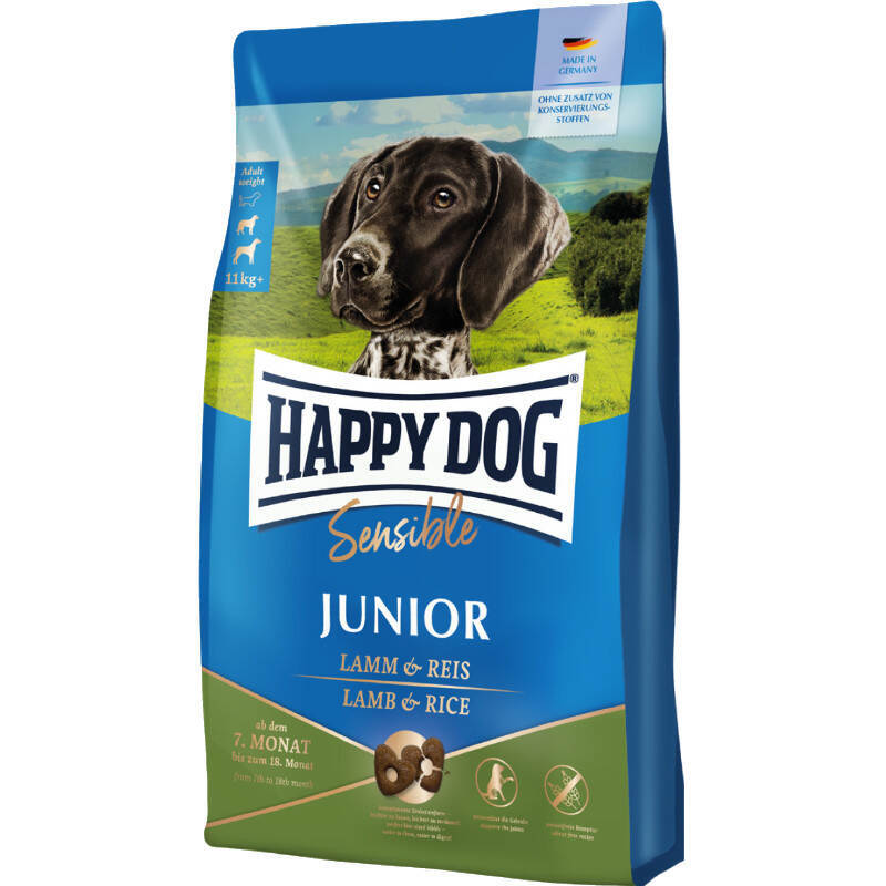 Happy Dog (Хеппи Дог) Sensible Junior Lamb&Rice - Сухой безглютеновый корм с ягненком и рисом для юниоров средних и крупных пород от 7 до 18 месяцев. (4 кг) в E-ZOO