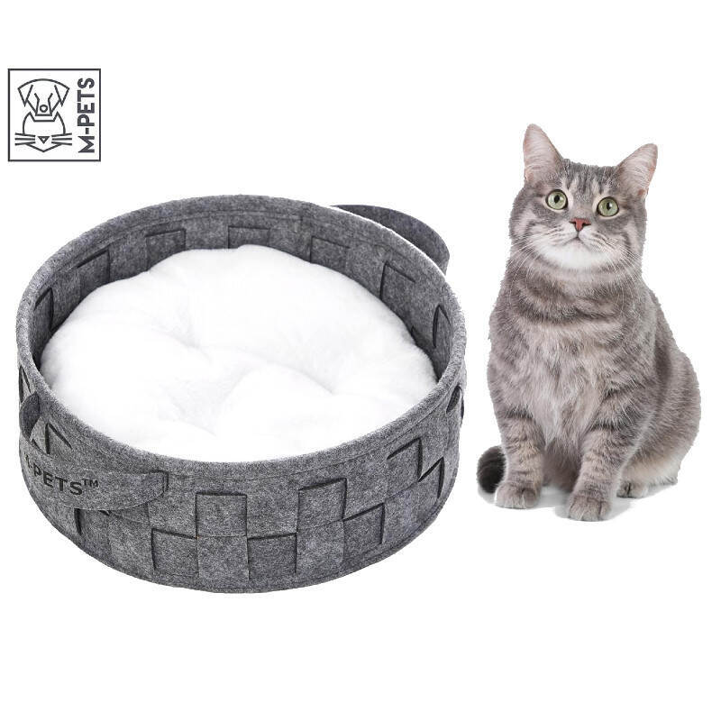 M-Pets (М-Петс) Eco Basket – Эко-лежак из войлока со съёмной подушкой для собак мелких пород и котов (40х40х15 см) в E-ZOO