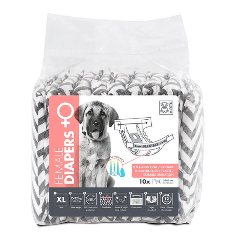 M-Pets (М-Петс) Diapers-Female Dog - Подгузники гигиенические для собак-девочек (XL / 35х60 см) в E-ZOO