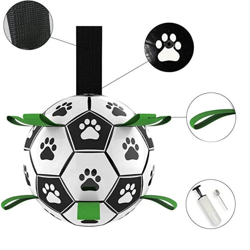 M-Pets (М-Петс) Soccer Ball – Футбольний м'яч для собак із нейлоновими язичками (Комплект) в E-ZOO