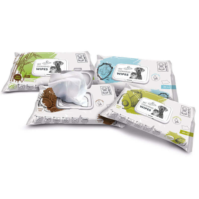 M-Pets (М-Петс) Pet Cleaning Wipes Coconut - Вологі очищаючі серветки для собак, котів та гризунів (40 шт.) в E-ZOO