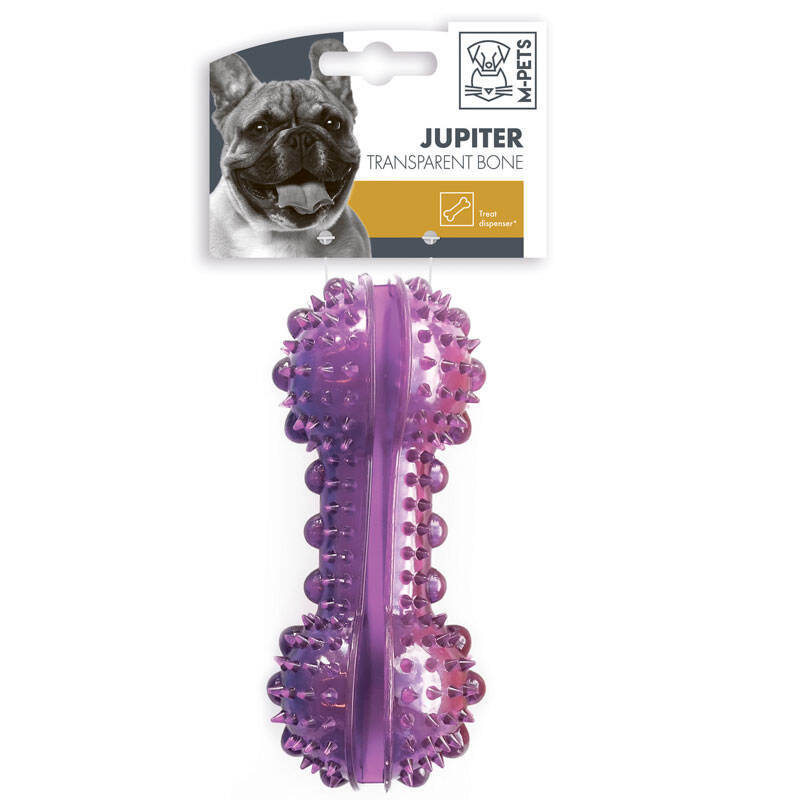 M-Pets (М-Петс) Jupiter Transparent Bones - Іграшка косточка Юпітер з диспенсером для ласощів, для собак (15х6 см) в E-ZOO