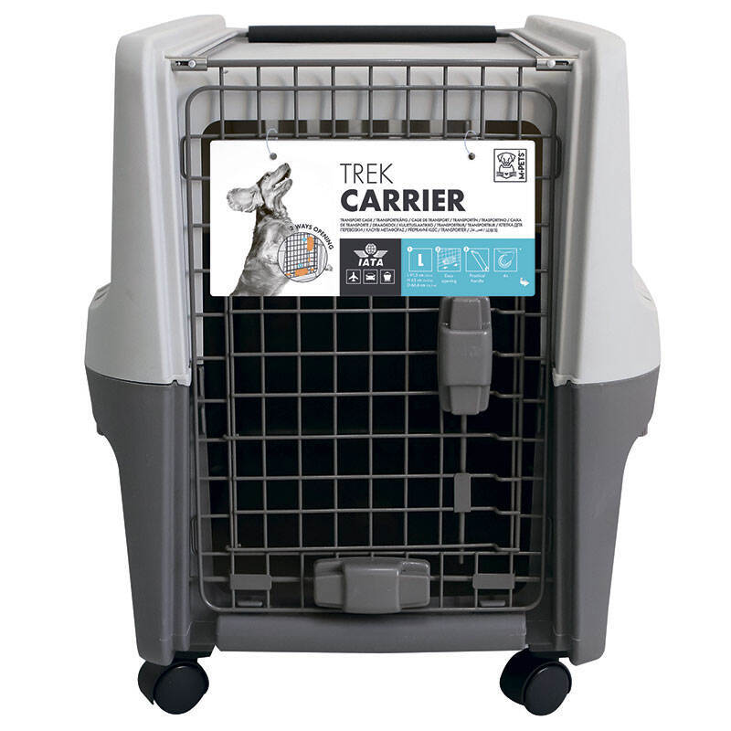M-Pets (М-Петс) Trek Carrier IATA - Пластиковая переноска с металлической дверцей, соответствующая стандартам IATA для собак весом до 50 кг (91,5х63х67 см) в E-ZOO
