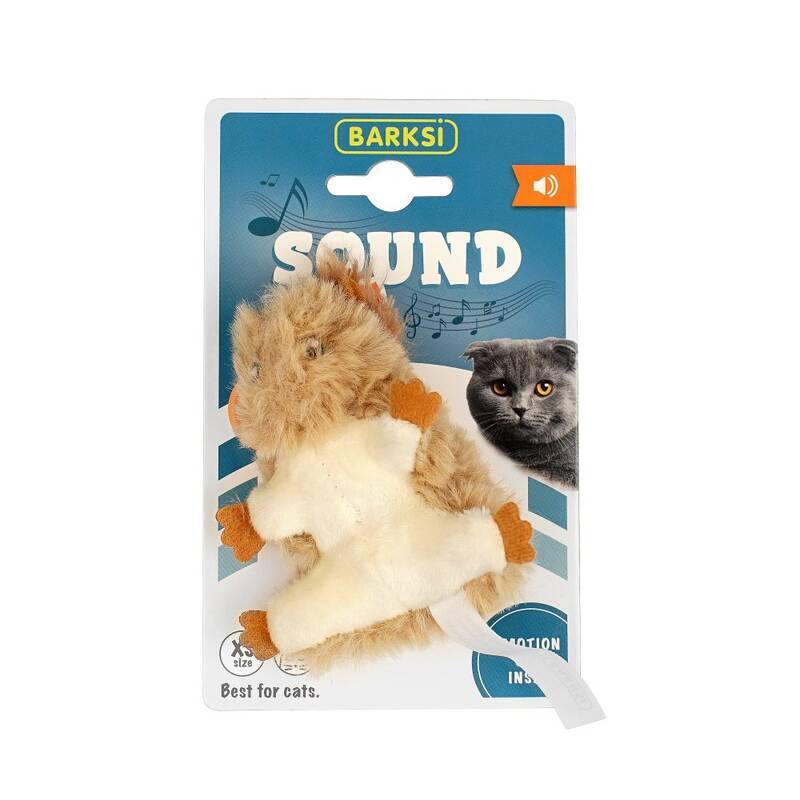 Barksi (Барксі) Squirrel Sound Toy - М'яка іграшка Білочка з датчиком дотику та звуковим чіпом для котів (10 см) в E-ZOO