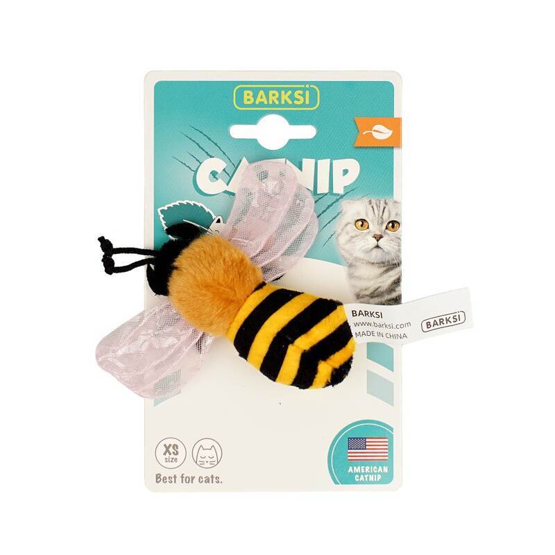 Barksi (Баркси) Bee Catnip - Мягкая игрушка Пчелка для котов с ароматом кошачьей мяты (10 см) в E-ZOO