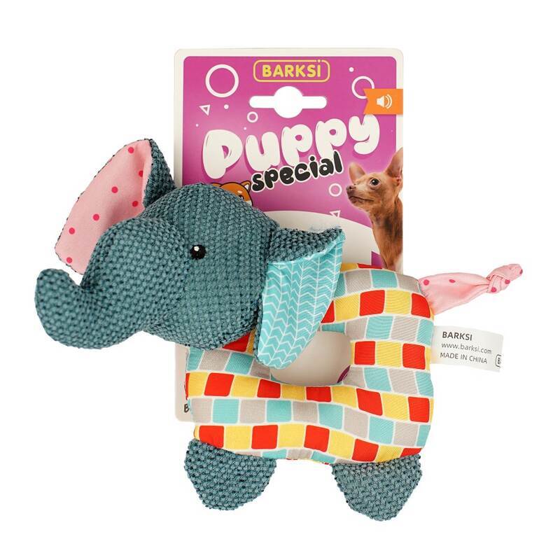 Barksi (Баркси) Elephant Puppy Special - Мягкая игрушка Слон с пищалкой для щенков и собак мелких пород (18 см) в E-ZOO