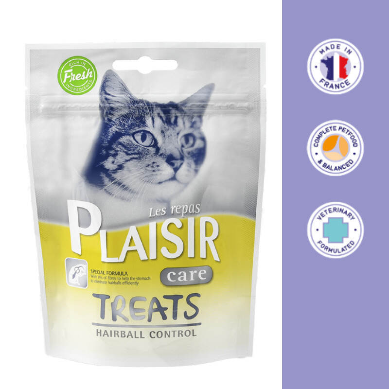 Plaisir (Плезир) Snacks Hairball Control Adult Cat - Лакомство для котов, способствующее выведению комочков шерсти из ЖКТ (60 г) в E-ZOO