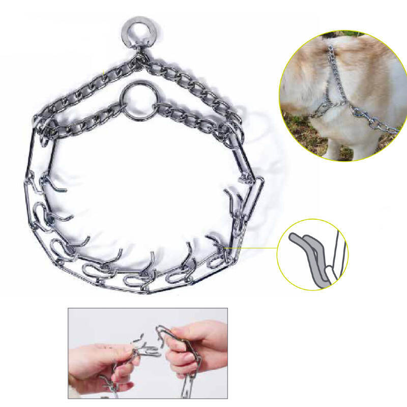 M-Pets (М-Петс) Prong Training Collar - Тренировочный металлический ошейник для собак (4 мм / 55 см) в E-ZOO