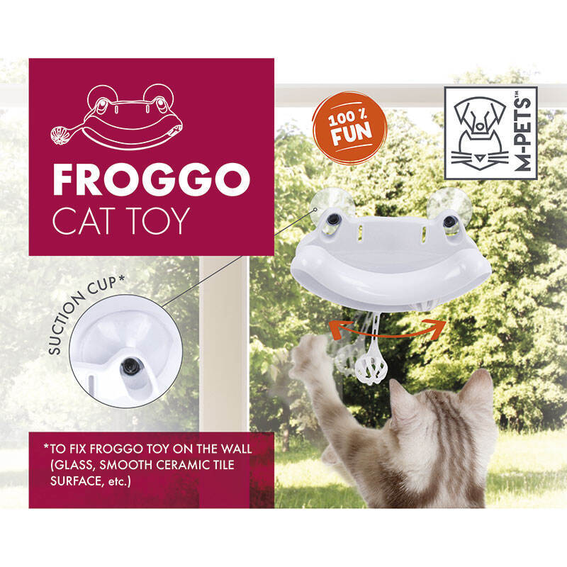M-Pets (М-Петс) Froggo Cat Toy - Игрушка на присосках Фрогго для котов (17x18,5x6 см) в E-ZOO